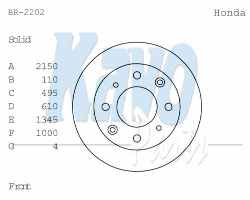 KAVO PARTS Bremžu diski BR-2202